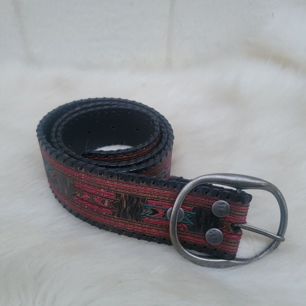 Bed Stu boone embroidered leather belt sz M